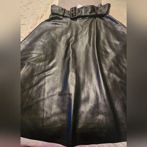 black faux leather skirt